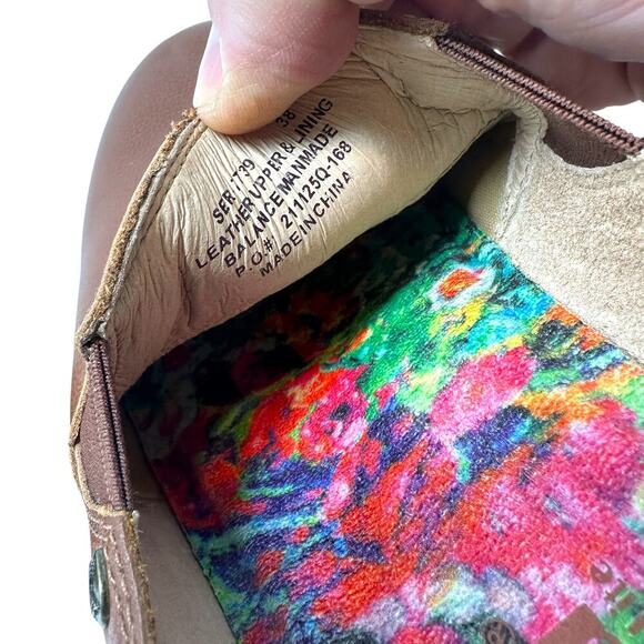 Alegria Sereniti Clog Shoes Wedge Leather Cognac Tan Brown Size 38 US 8 8.5 - Picture 15 of 15